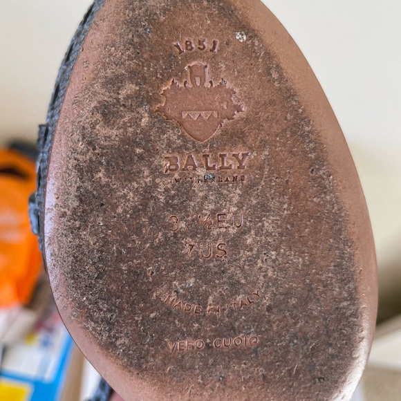 Baby blue Bally wedges with leather trim US 7 - Picture 6 of 8